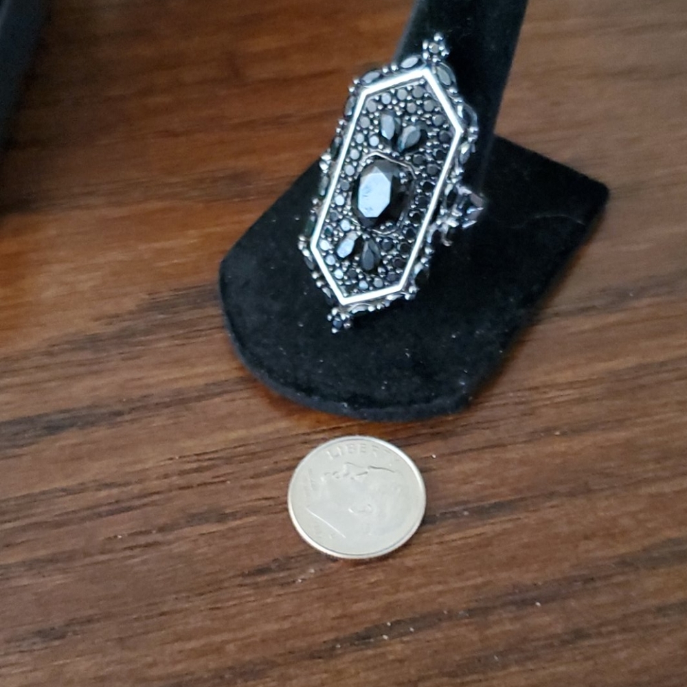 925 S.S. BLACK SPINEL RING - Picture 5 of 6